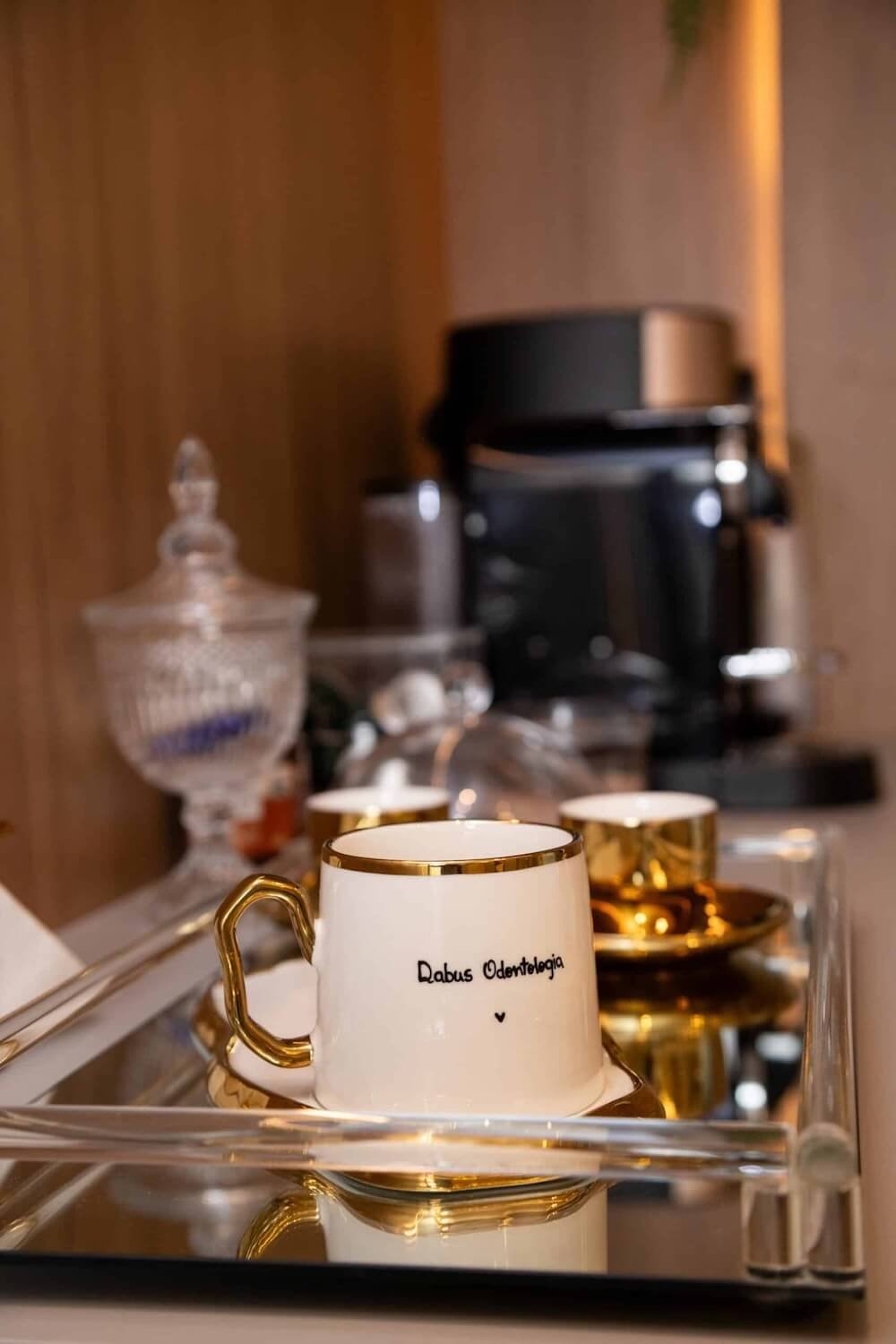 Espaço de café da Dabus Odontologia em Bauru